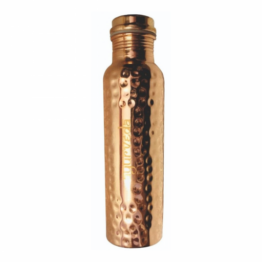 Ayurveda Copper Bottle, Hammered 1lt - The Health Shop