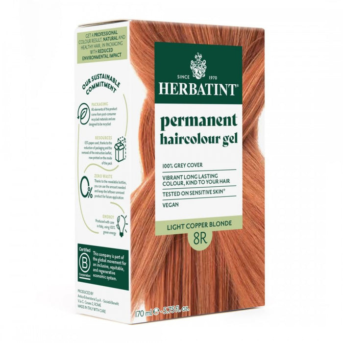 Herbatint Permanent Hair Colour Gel - R Tones: 8R Light Copper Blonde