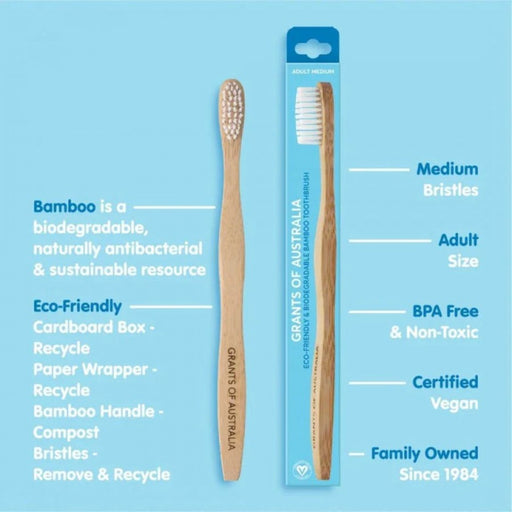 Grants of Australia Bamboo Toothbrush - Adult Medium