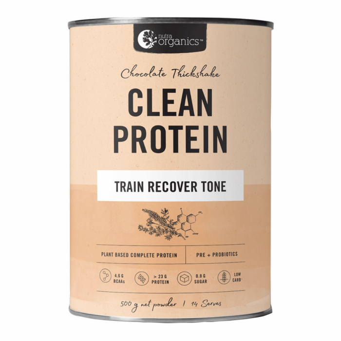 Nutra Organics Clean Protein, Chocolate Thickshake 500g - The Health Shop