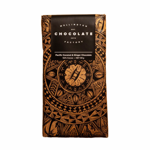 Wellington Chocolate Factory Pacific Coconut & Ginger Chocolate 80g *Limited Edition* - The Health Shop