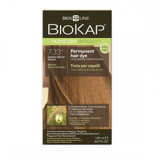 BioKap Nutricolor Delicato+ 7.33+ Golden Blond Wheat - The Health Shop