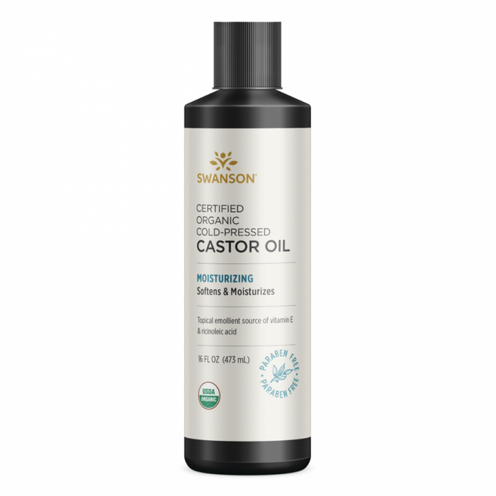 Swanson Castor Oil, Certified Organic Cold-Pressed 473ml - The Health Shop