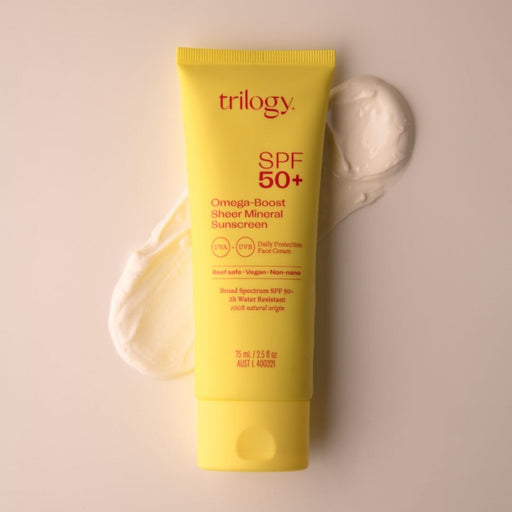 Trilogy SPF 50+ Omega-Boost Sheer Mineral Sunscreen 75ml - The Health Shop