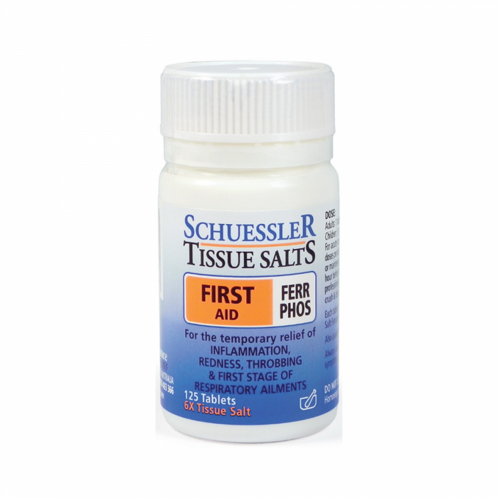 Schuessler Tissue Salts Ferr Phos - FIRST AID - 125tabs - The Health Shop