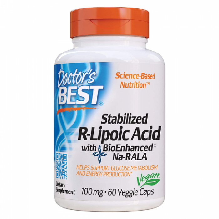 Doctor's Best Stabilized R-Lipoic Acid with BioEnhanced Na-RALA 100mg 60vcaps