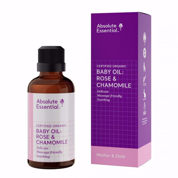 Absolute Essential Baby Oil: Rose & Chamomile (Organic) 50ml