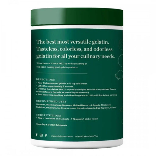 Great Lakes Wellness Gelatin, Unflavored 454g Food & Drink > Baking Goods