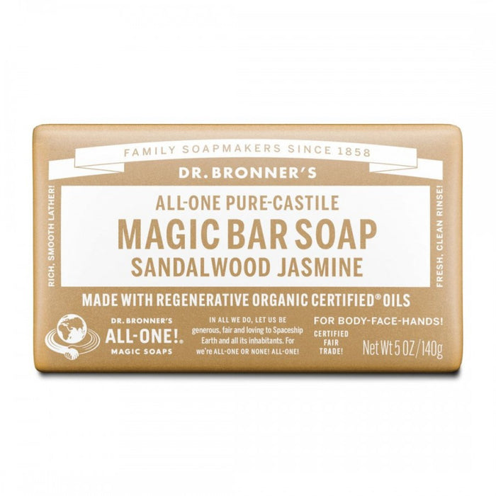 Dr. Bronner's Pure-Castile Magic Bar Soap 140g, Sandalwood Jasmine