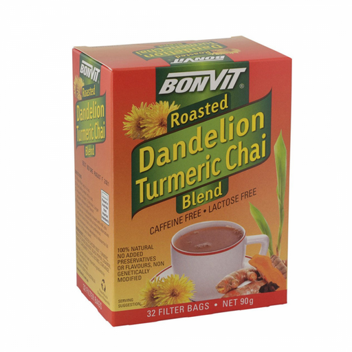 Bonvit Roasted Dandelion Turmeric Chai Blend 32 filter bags - The Health Shop