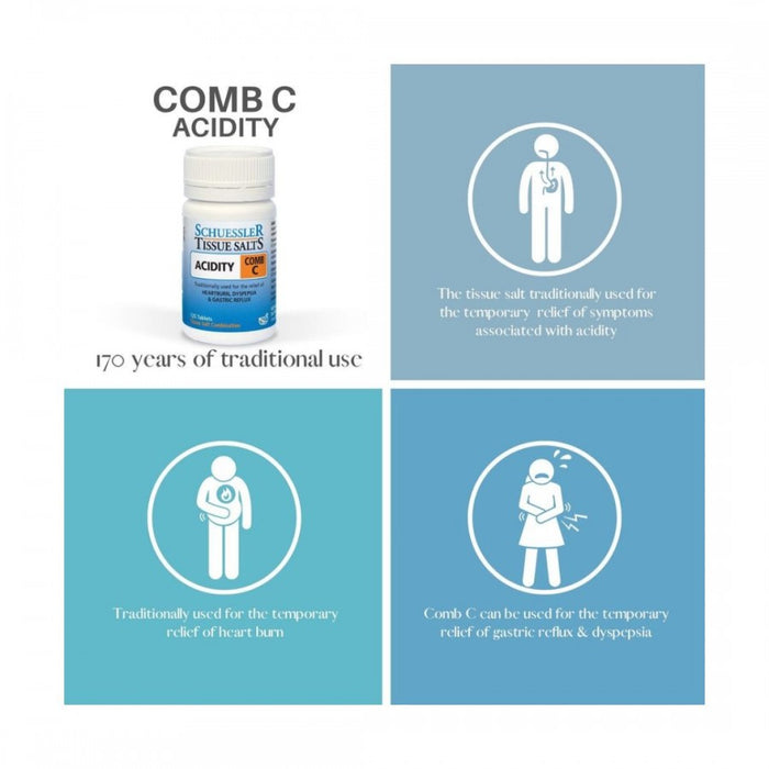 Schuessler Tissue Salts Comb C - ACIDITY - 125tabs