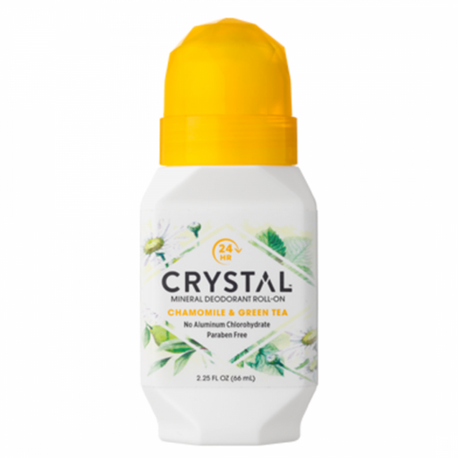 CRYSTAL Mineral Deodorant Roll-On, Chamomile & Green Tea 66ml - The Health Shop