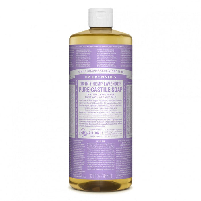 Dr. Bronner's Pure-Castile Liquid Soap, Lavender 946ml - The Health Shop