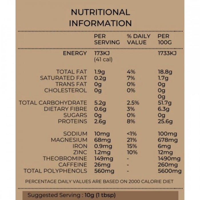 Seleno Health Organic Criollo Raw Cacao Powder 250g refill bag