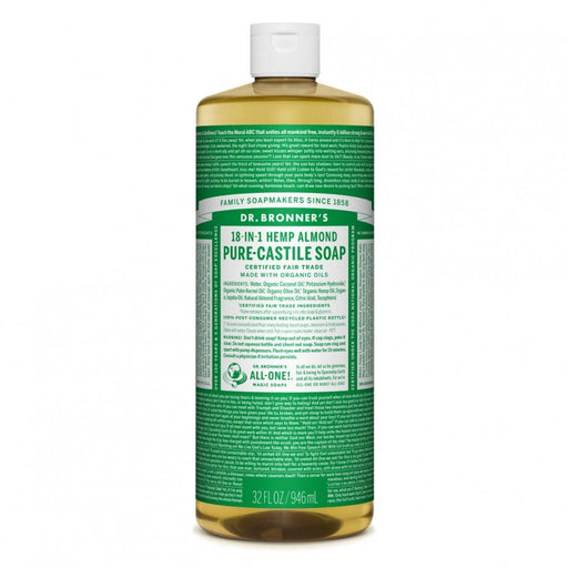 Dr. Bronner's Pure-Castile Liquid Soap, Almond 946ml - The Health Shop