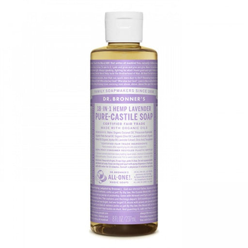 Dr. Bronner's Pure-Castile Liquid Soap, Lavender 237ml - The Health Shop