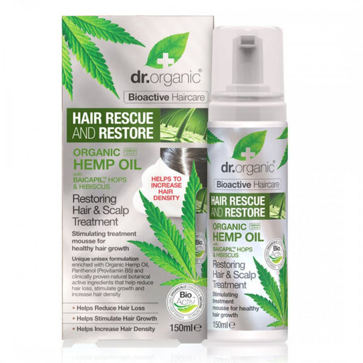 Dr.Organic Hemp Oil Hair & Scalp Treatment Mousse 150ml - The Health Shop