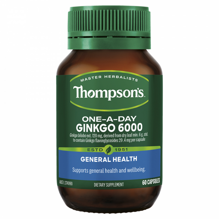 Thompson's One-A-Day Ginkgo Biloba 6000mg 60caps - The Health Shop