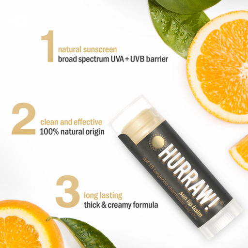 HURRAW! Tangerine Chamomile Sun Lip Balm with SPF 15 - The Health Shop