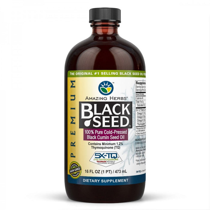 Amazing Herbs PREMIUM Black Seed Oil 473ml - The Health Shop