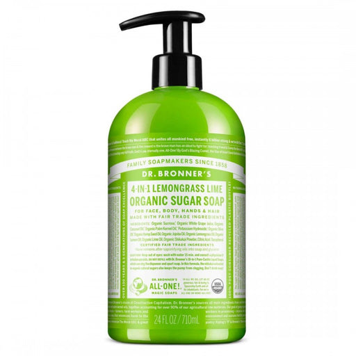Dr. Bronner's 4-in-1 Organic Sugar Soap, Lemongrass Lime 710ml
