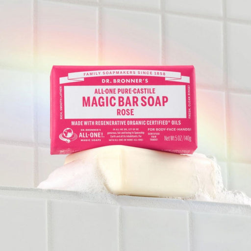 Dr. Bronner's Pure-Castile Magic Bar Soap 140g, Rose