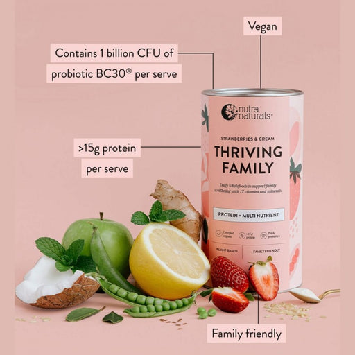 Nutra Organics Thriving Family, Strawberries & Cream 450g