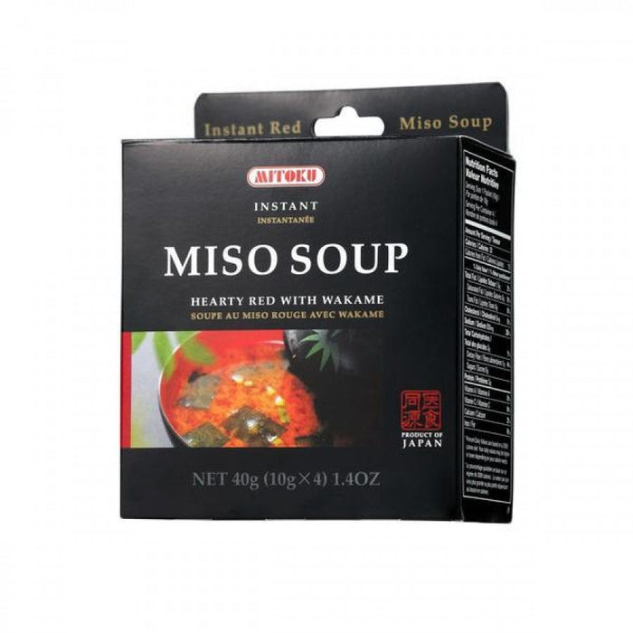 Mitoku Miso Soup, Hearty Red with Wakame 4 x 10g packets - The Health Shop