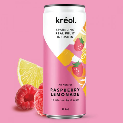 Kréol Sparkling Real Fruit Infusion - Raspberry Lemonade 330ml