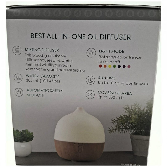 Earth Essence Wood Grain & Colour Changing Aroma Diffuser