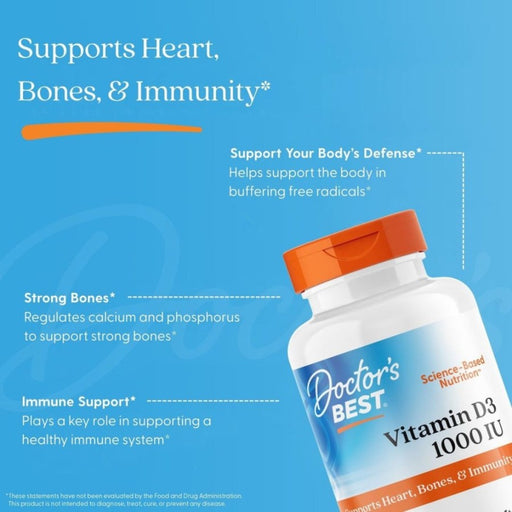 Doctor's Best Vitamin D3 1000IU 180 softgels