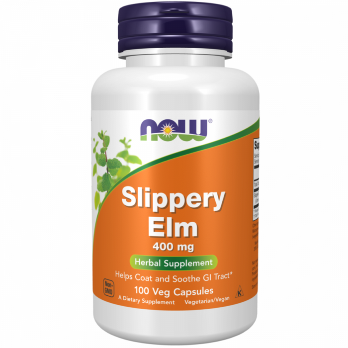 NOW Slippery Elm 400mg 100vcaps - The Health Shop