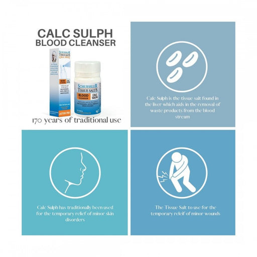 Schuessler Tissue Salts Calc Sulph - BLOOD CLEANSER - 125tabs