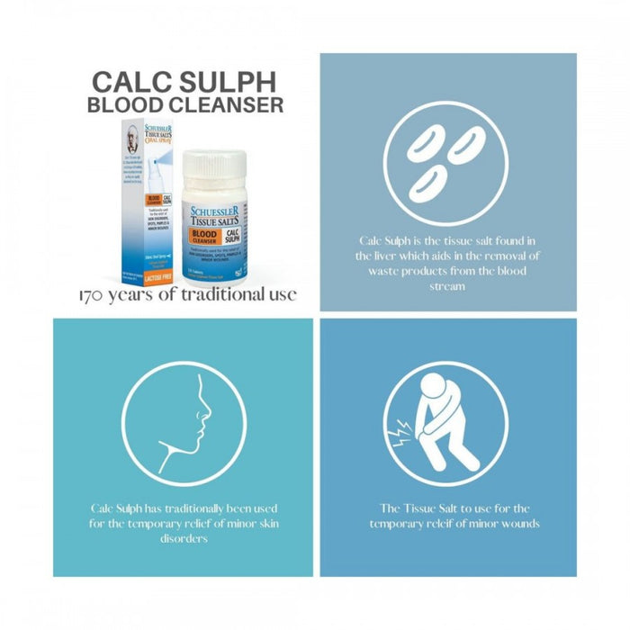 Schuessler Tissue Salts Calc Sulph - BLOOD CLEANSER - 125tabs