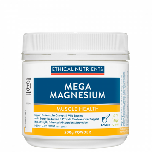 Ethical Nutrients Mega Magnesium 200g powder, Citrus - The Health Shop