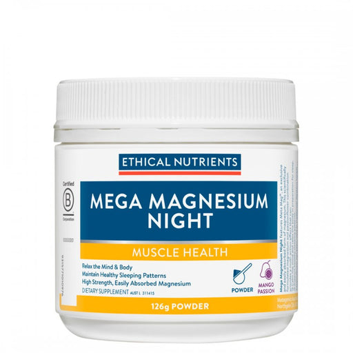 Ethical Nutrients Mega Magnesium Night 126g powder - The Health Shop