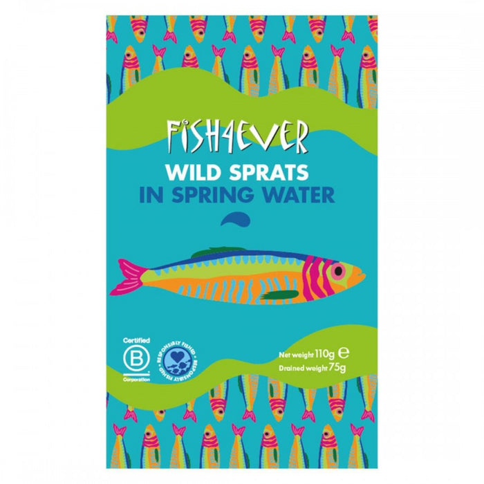 Fish4Ever Wild Spratts in Spring Water 110g