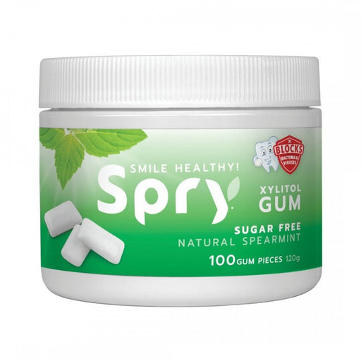 Spry Natural Spearmint Xylitol Gum 100 pieces