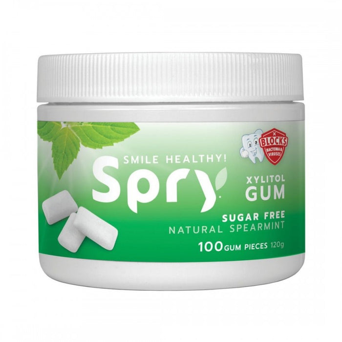 Spry Natural Spearmint Xylitol Gum 100 pieces