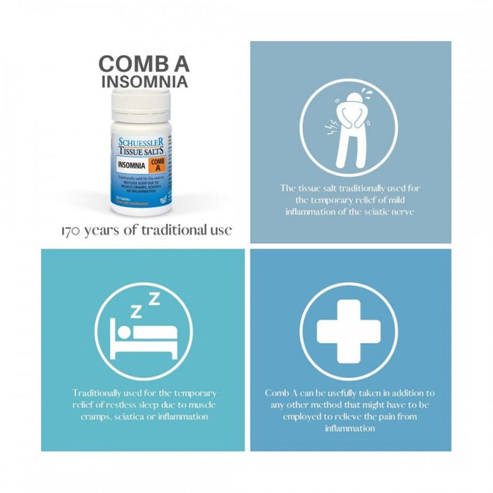 Schuessler Tissue Salts Comb A - INSOMNIA - 125tabs