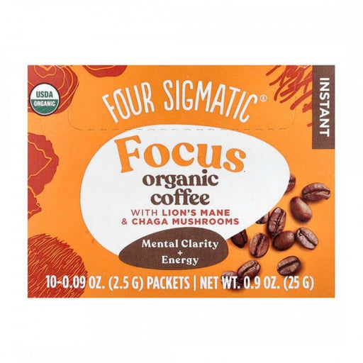 Four Sigmatic Focus Organic Instant Coffee with Lion's Mane & Chaga Mushrooms, 10 packets