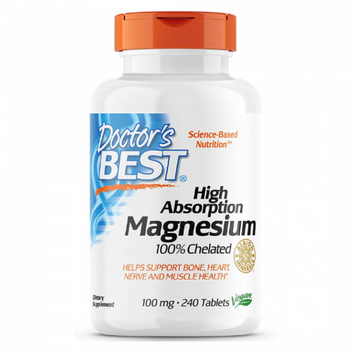 Doctor's Best High Absorption Magnesium 100% Chelated 240tabs - The Health Shop