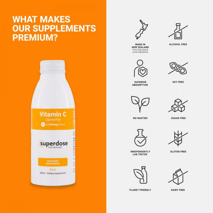 Superdose Liposomal Vitamin C 1000mg Berry 450ml