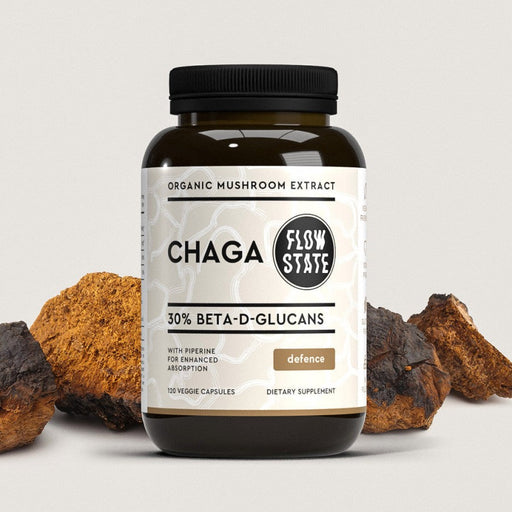 FLOW STATE Chaga 120 veggie caps - The Health Shop