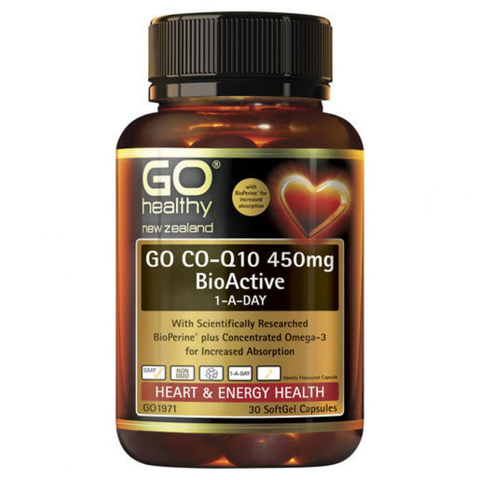 GO Healthy CO-Q10 450mg BioActive 1-A-Day 30caps - The Health Shop