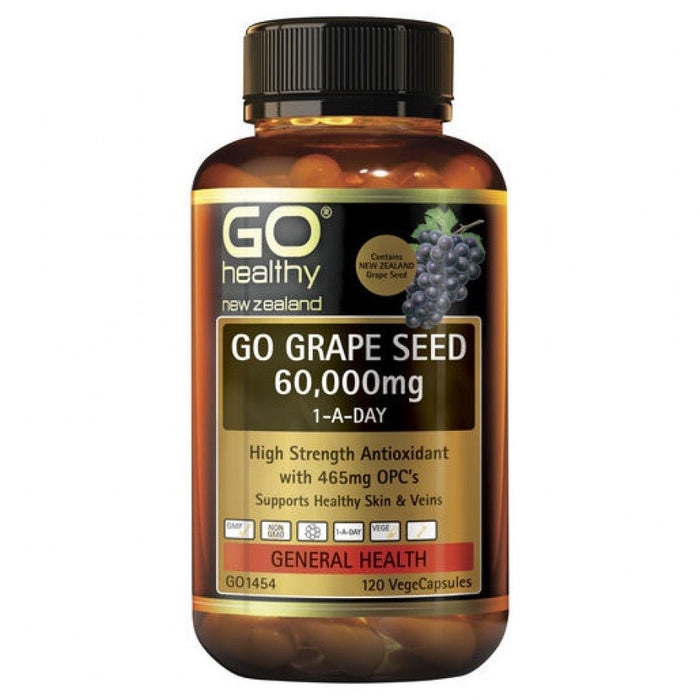 GO Healthy Grape Seed 60,000mg 1-A-Day 120vcaps - The Health Shop