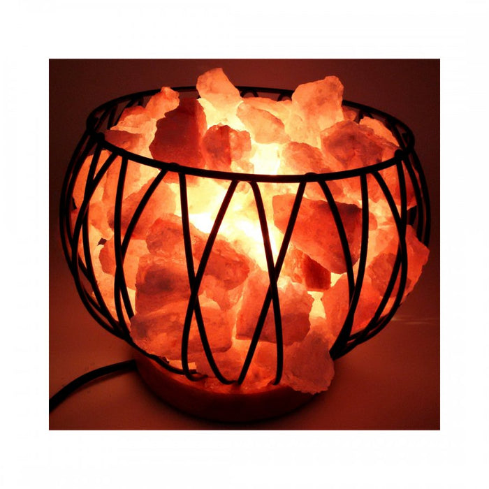 Himalayan Salt Crystal Energy Cage Lamp - The Health Shop