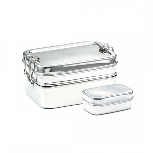 Meals In Steel Twin Layer Large Rectangular Lunchbox, Stainless Steel - The Health Shop