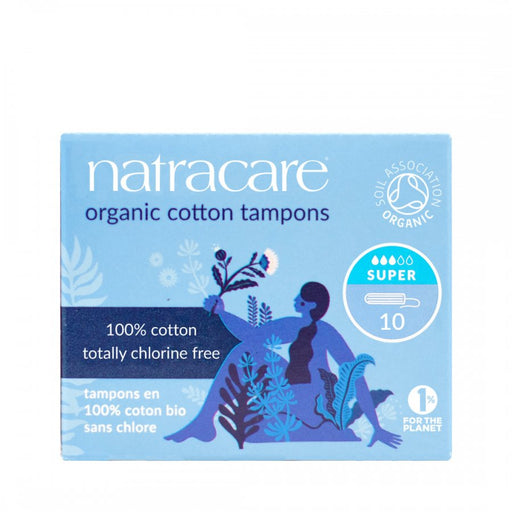 Natracare Certified Organic Cotton Tampons, Super x 10 - The Health Shop