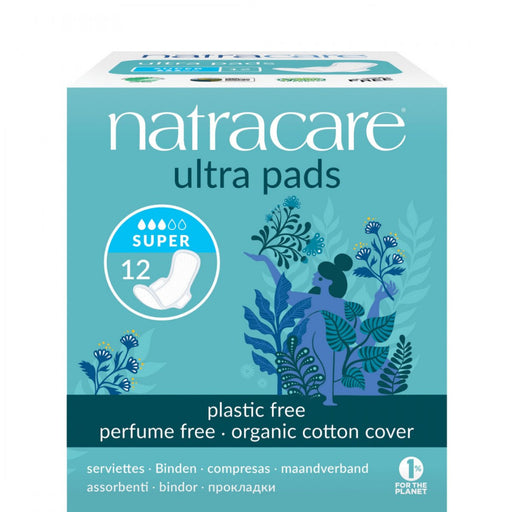 Natracare Ultra Pads with Wings, Super x 12 - The Health Shop